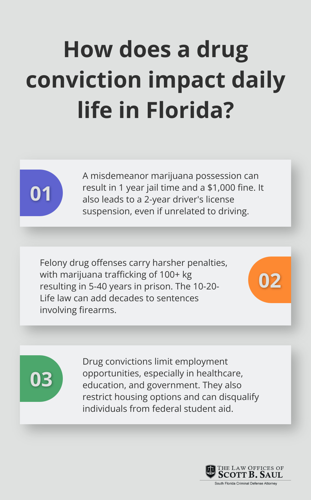 Fact - How does a drug conviction impact daily life in Florida?