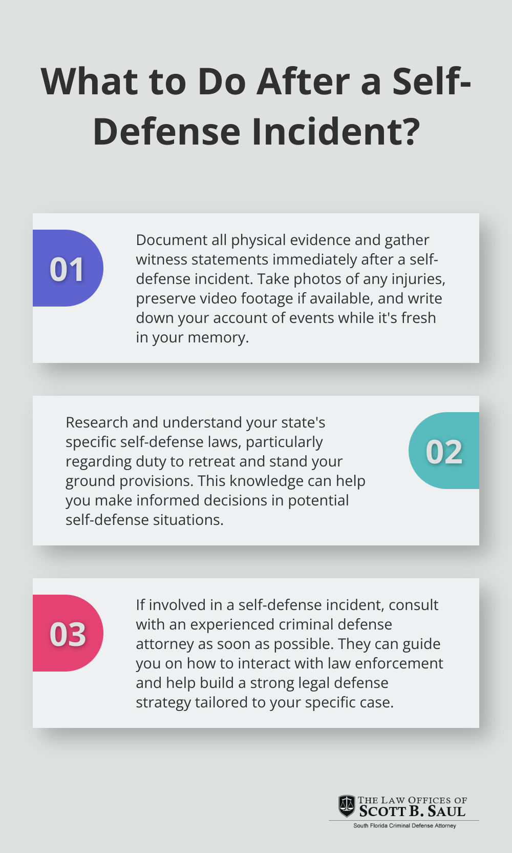 Infographic: What to Do After a Self-Defense Incident? - what are the elements of self-defense in criminal law
