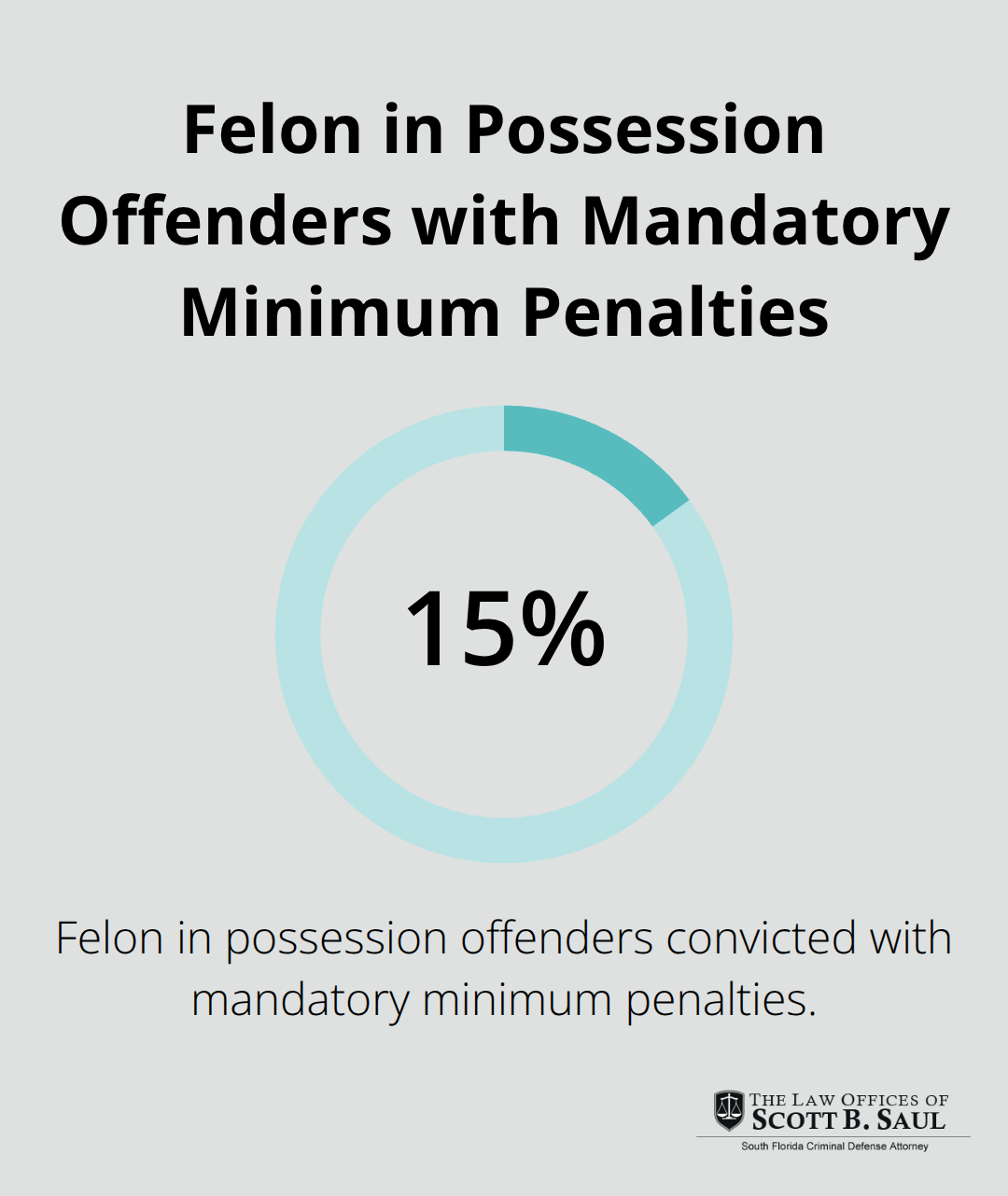 Pie chart showing 15.6% of felon in possession offenders were convicted with mandatory minimum penalties - what is the penalty for illegal gun possession